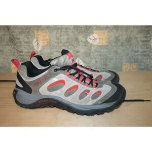 Merrell Brindle Gray/Red Leather Athletic / Hiking Shoes 12 / 46.5